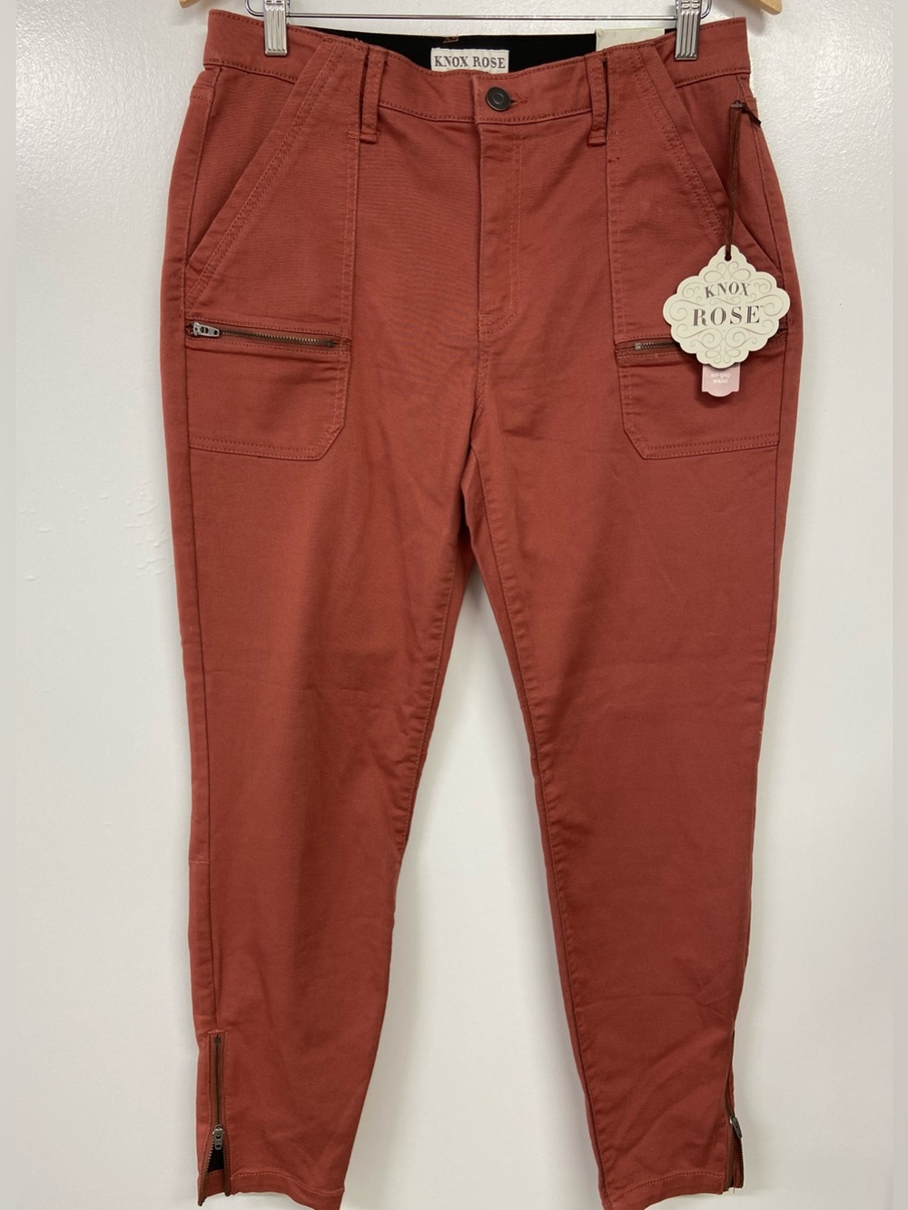 Knox Rose High-Rise Skinny Utility Pants Light Mahogany Size 12